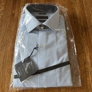 NWT men’s Zodiac pale blue/white dress shirt, 15.5 tailored fit